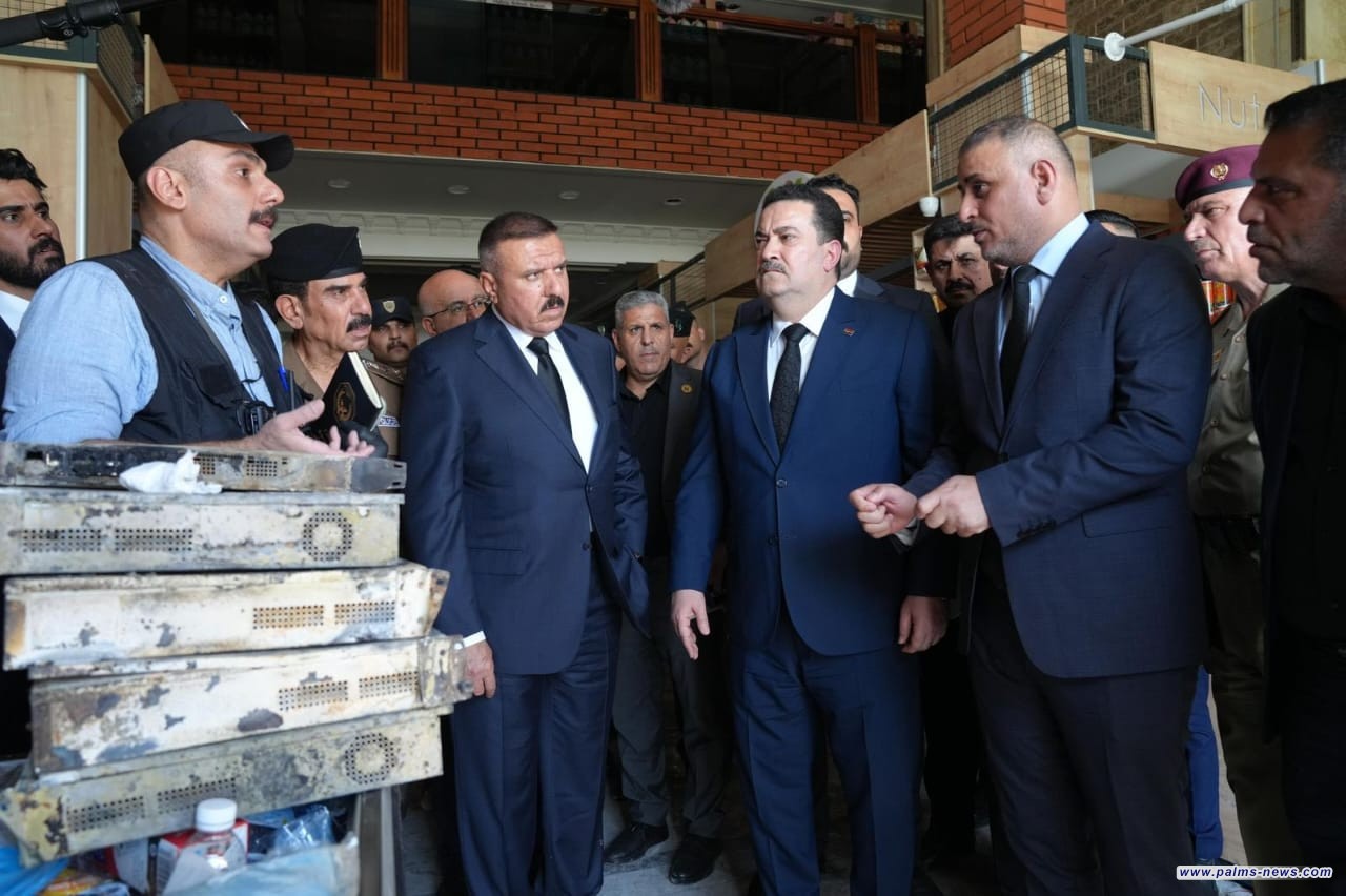 السوداني يصل إلى موقع حادث الحريق الأليم في مدينة الكوت.